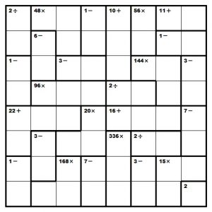 Empty Kenken puzzle.